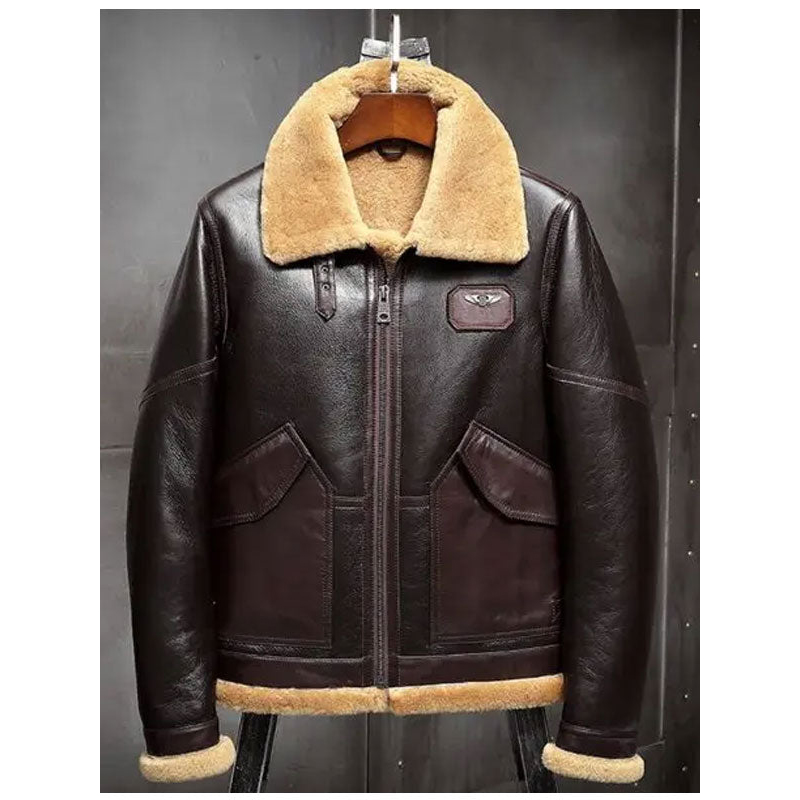 Men's Leather Jacket Fur Coat Airforce B3 Flight Jacket